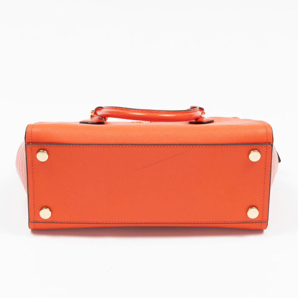 MICHAEL Michael Kors Marilyn Leather Satchel Orange 220017 - Picture 7 of 7
